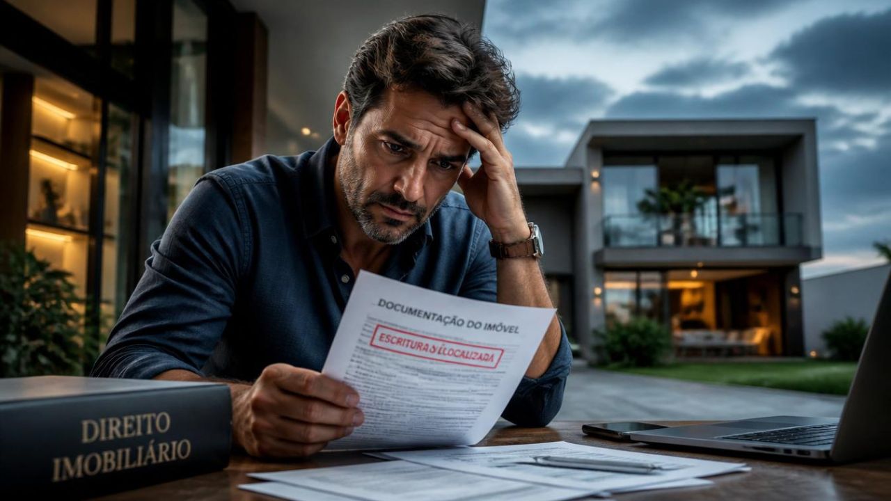 homem pensando em comprar imóvel sem escritura